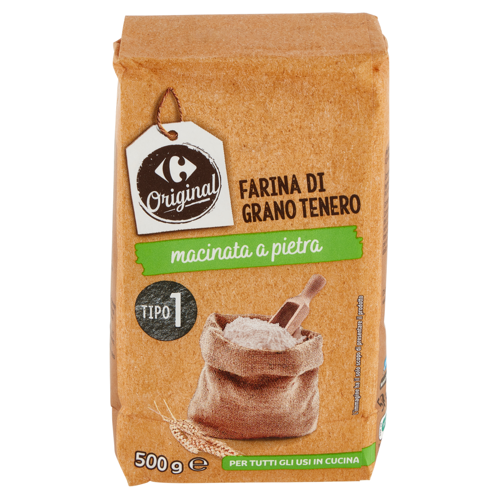 Carrefour Original Farina di Grano Tenero Tipo 1 macinata a pietra 500 g