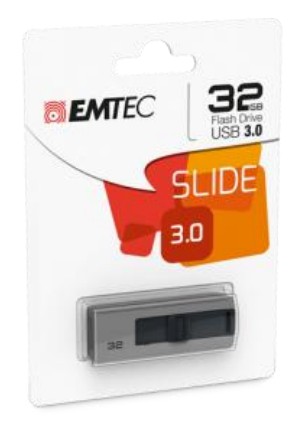 Emtec B250 Slide unit&agrave; flash USB 32 GB USB tipo A 3.2 Gen 1 (3.1 Gen 1) Grigio