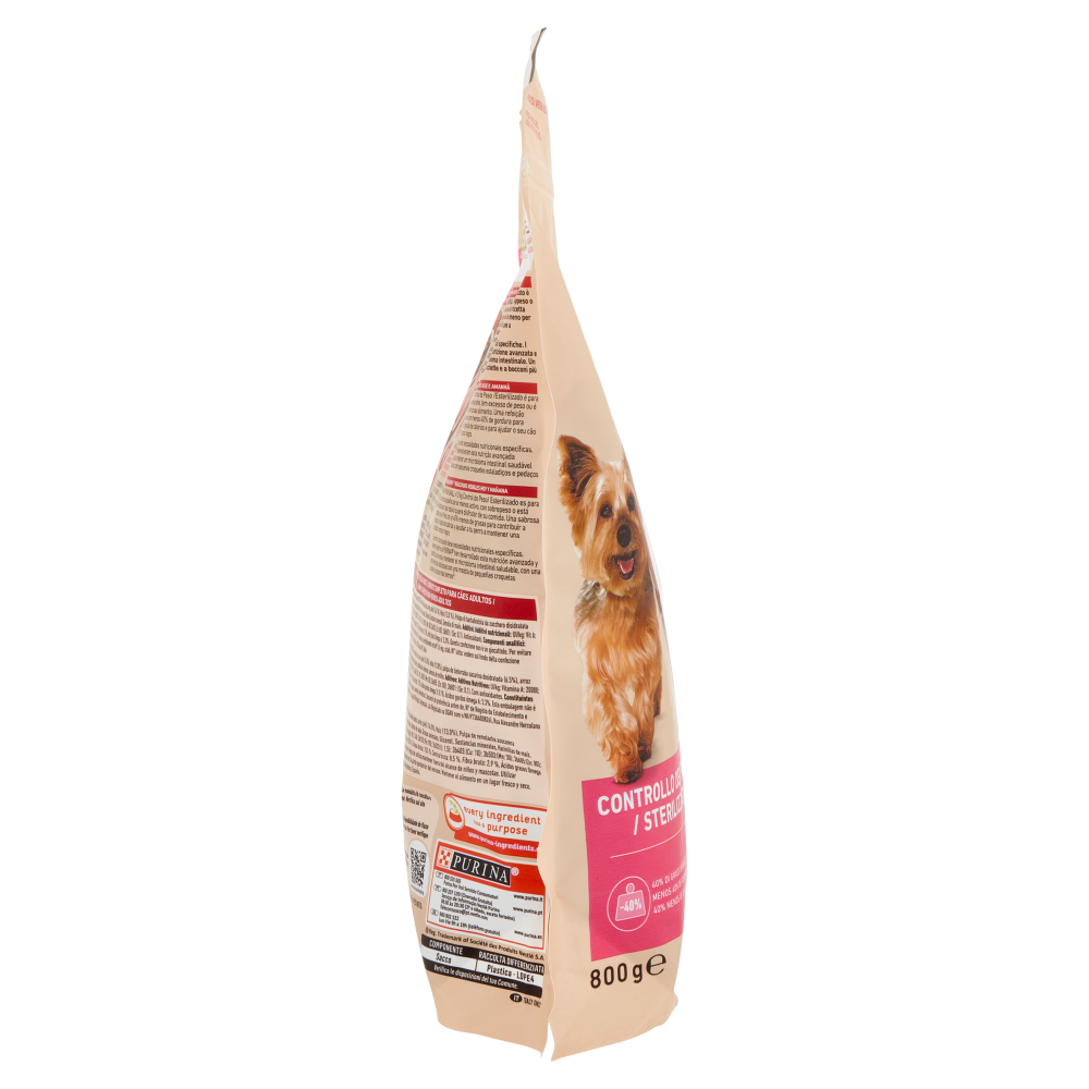 PURINA ONE Mini/Small Controllo del Peso/Sterilizzato Ricco in Tacchino con Riso 800 g