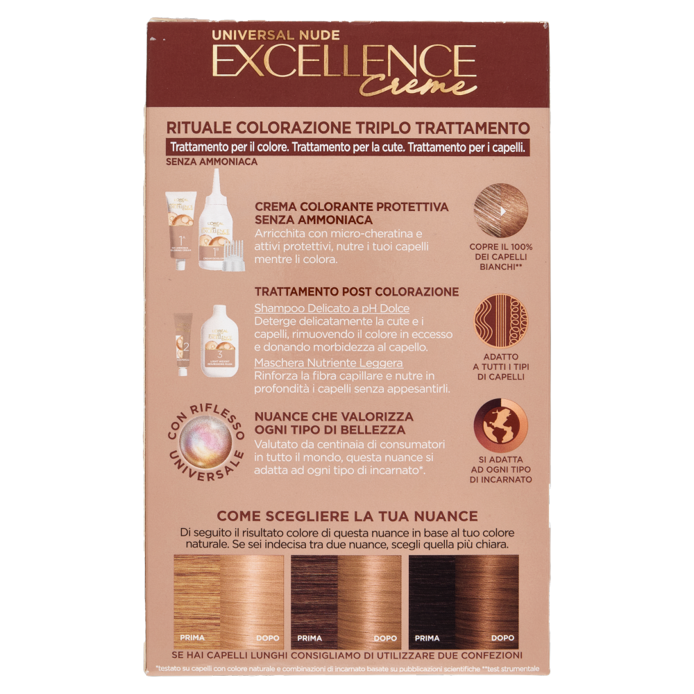 L'Oréal Paris Excellence Creme Universal Nude Colorazione Senza Ammoniaca 8U Biondo Chiaro Universal