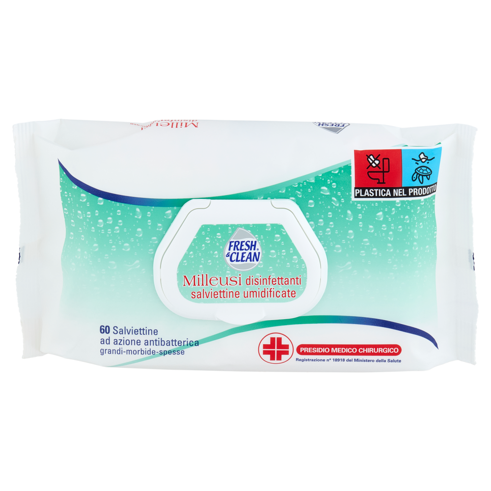 Fresh & Clean Milleusi disinfettanti salviettine umidificate 60 pz