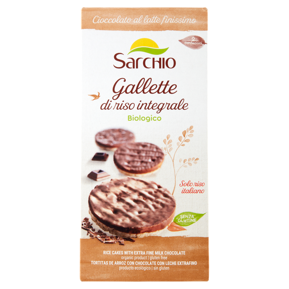 Sarchio Gallette di riso integrale Cioccolato al latte finissimo 100 g