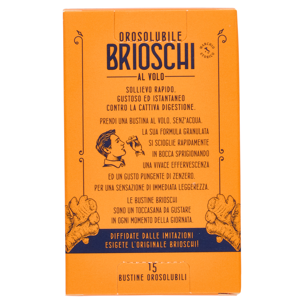 Brioschi Orosolubile al Volo Pungente Gusto di Zenzero 15 x 1 g