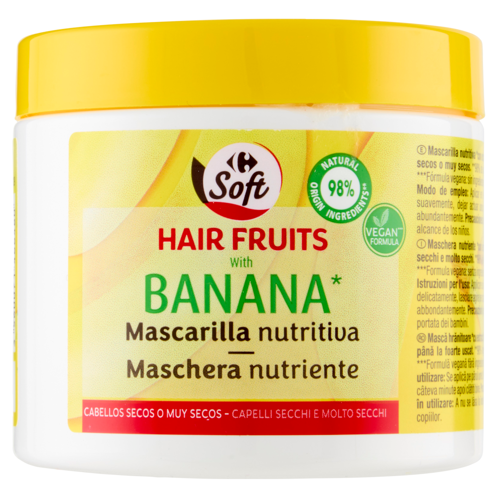 Carrefour Soft Hair Fruits con estratto di banana Maschera nutriente 400 ml