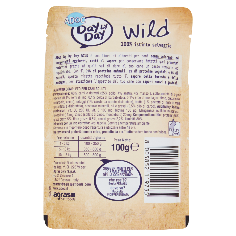 ADoC Day by Day Wild con Anatra ed erbe di montagna 100 g