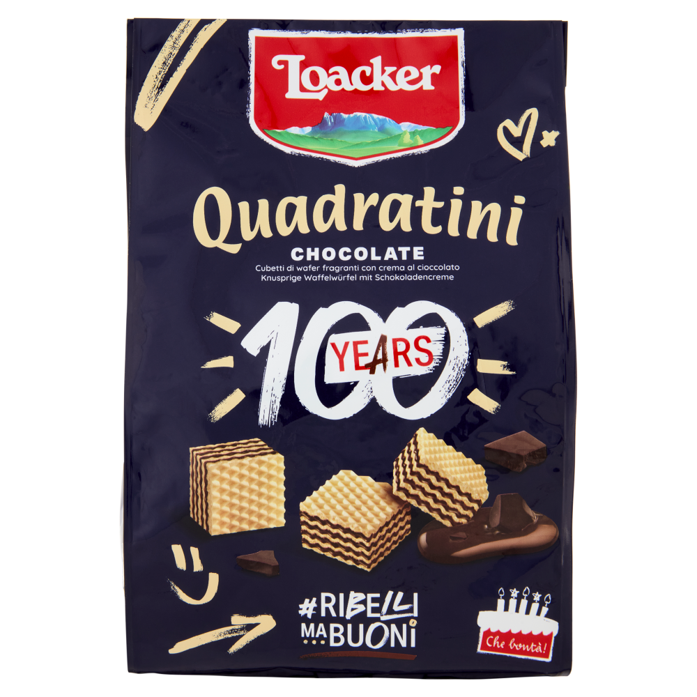Loacker Quadratini Chocolate Wafer con crema al Cioccolato Wafers 250g