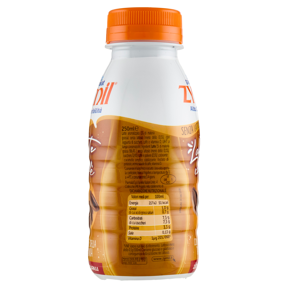 Zymil Alta Digeribilit&agrave; Senza Lattosio Latte e caff&egrave; con Caff&egrave; della Tanzania altromercato 250 ml