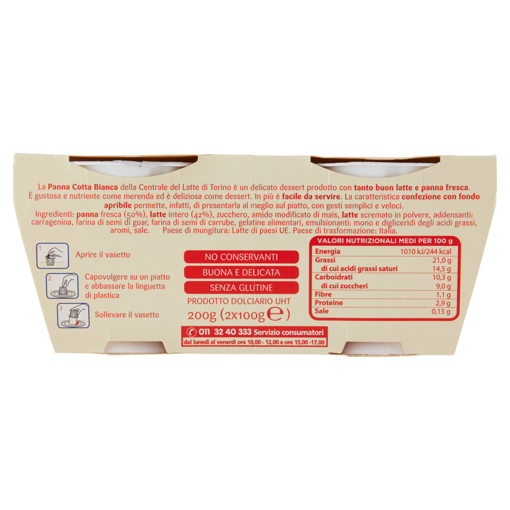Centrale del Latte di Torino Tapporosso Panna cotta Bianca 2 x 100 g