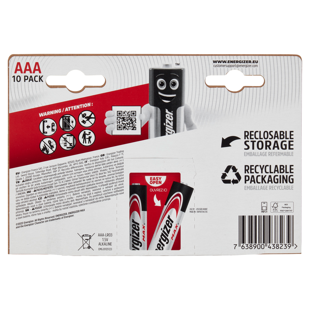 Energizer Max AAA 10 pz