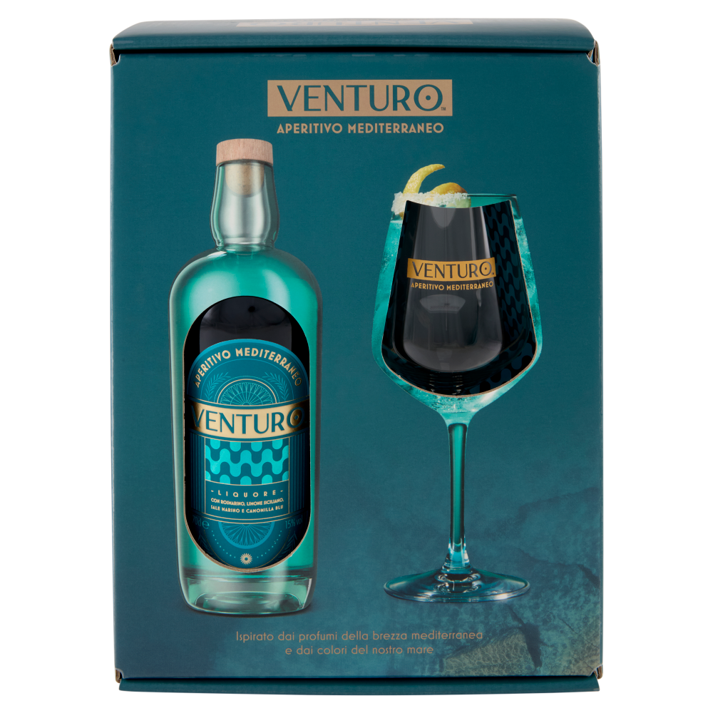 Venturo Aperitivo Mediterraneo 70 cl + Bicchiere 1 pz