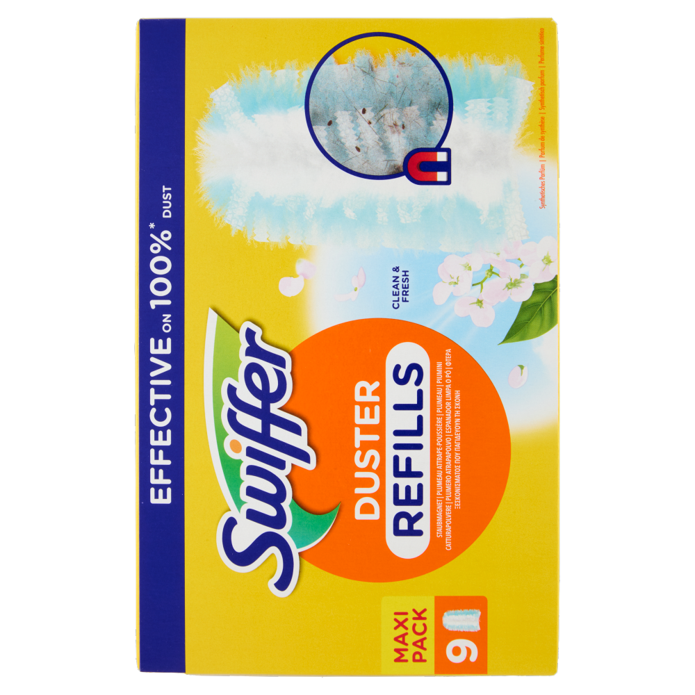 Swiffer Duster Cattura Polvere Clean & Fresh - Ricarica 9 Piumini per spolverare