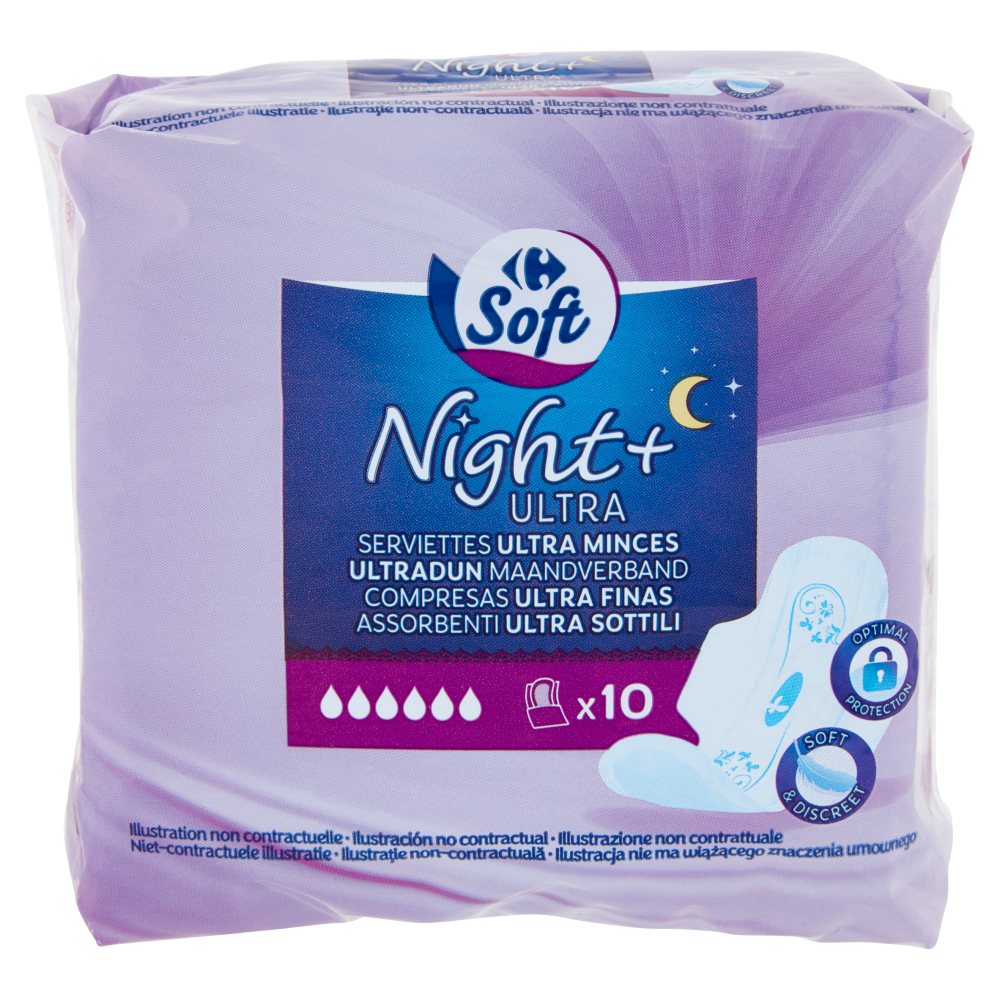 Carrefour Soft Night+ Ultra Assorbenti Ultra Sottili 10 pz