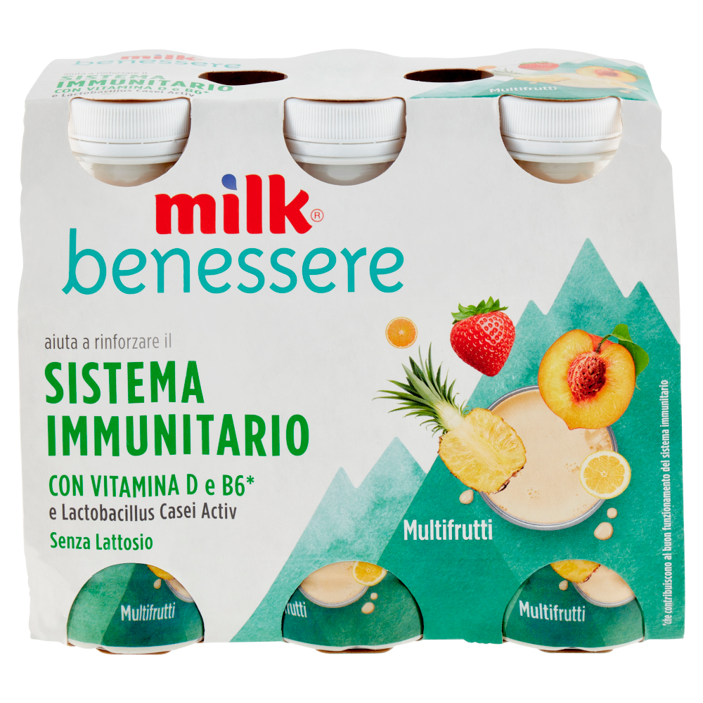 Milk benessere aiuta a rinforzare il Sistema Immunitario Multifrutti 6 x 100 g