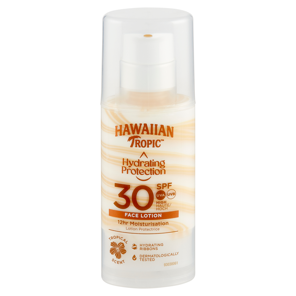 Hawaiian Tropic Hydrating Protection Lozione Solare Protettiva Viso SPF 30 High 50 mL
