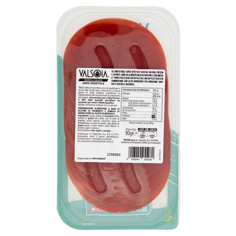 Valsoia Bontà e Salute Affettato Gusto Bresaola 90 g