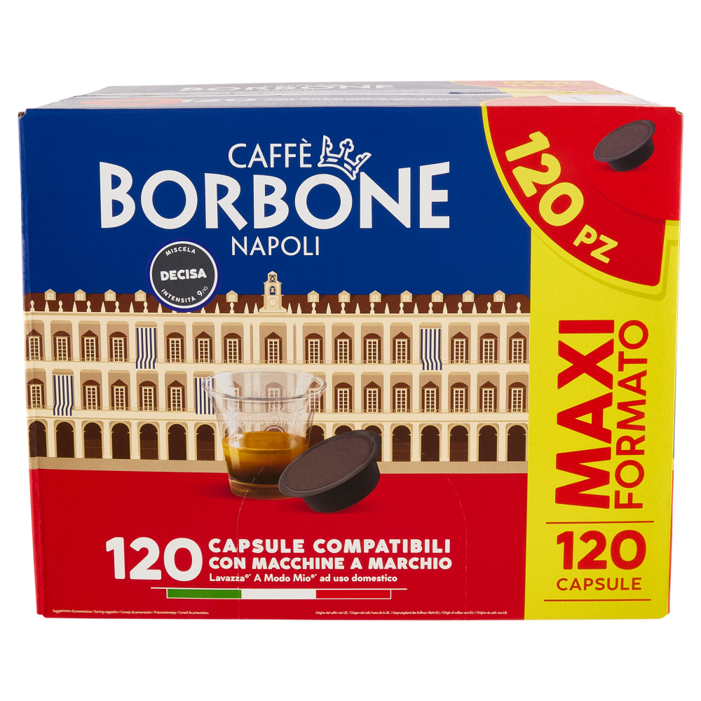 Caffè Borbone Miscela Decisa Capsule Compatibili Lavazza* A Modo Mio* ad uso domestico 120 x 7,2 g
