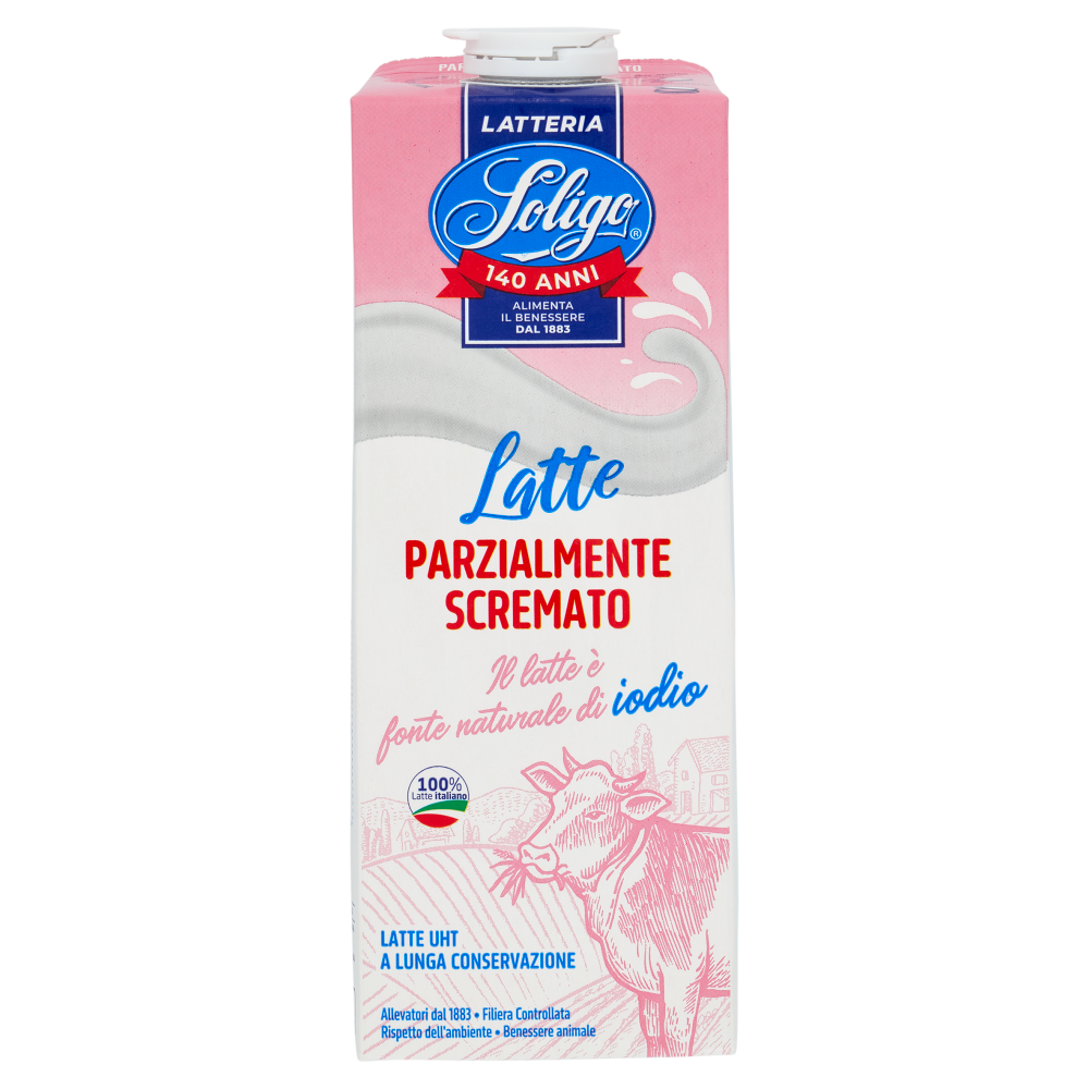 Latteria Soligo Latte Parzialmente Scremato UHT a Lunga Conservazione 1000 ml