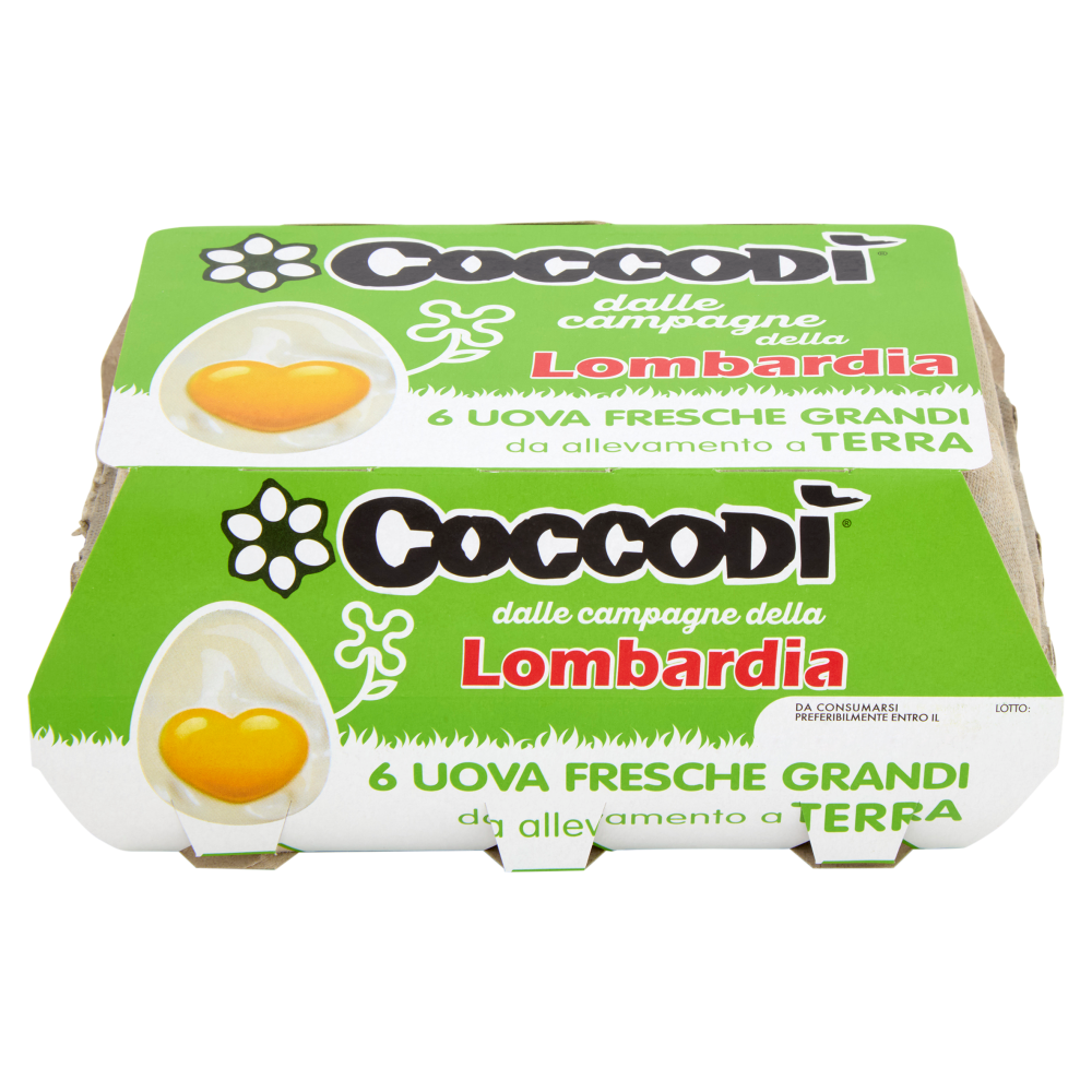 Coccodì dalle campagne della Lombardia 6 Uova Fresche Grandi da allevamento a Terra