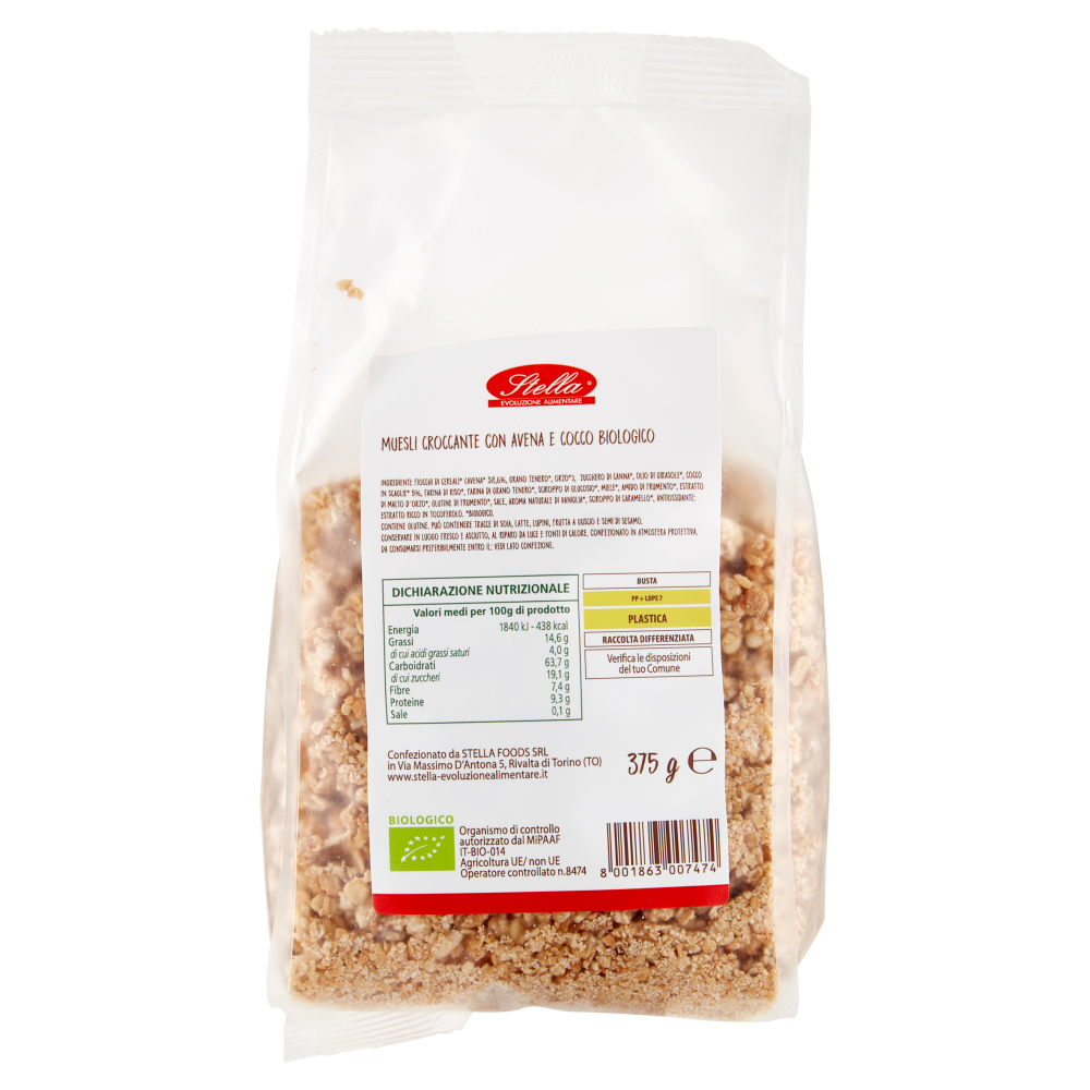 Stella Avena Crunchy Biologici Supercroccanti Cocco 375 g