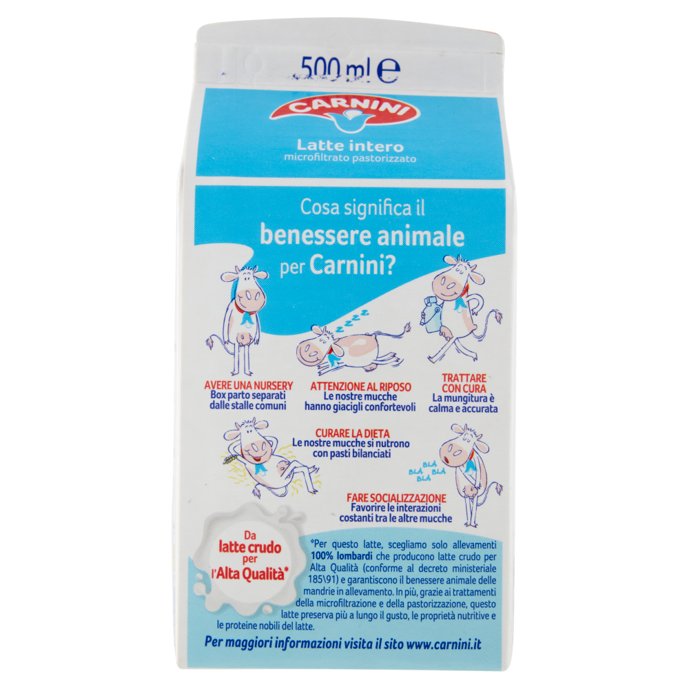 Carnini Latte Intero Lombardo Microfiltrato Pastorizzato 500 ml