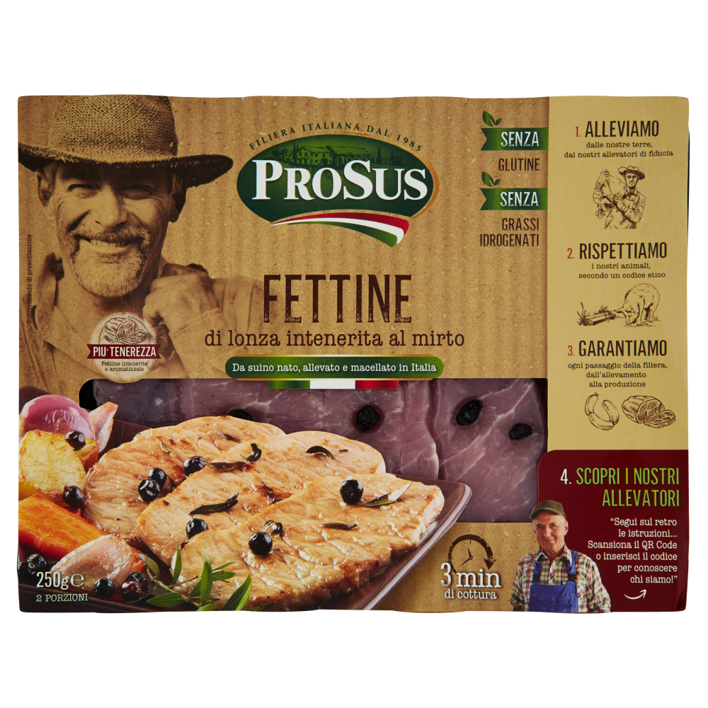 ProSus le Buone Terre Fettine di Lonza al Mirto 250 g