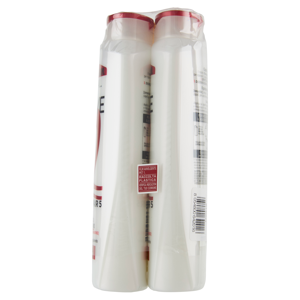 Elvive Total Repair 5 Shampoo Riparatore, per Capelli Danneggiati, 2 x 300 ml