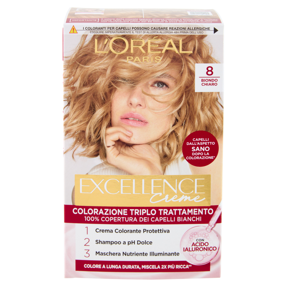 L'Oréal Paris Excellence Creme Colorazione Triplo Trattamento Biondo Chiaro 8