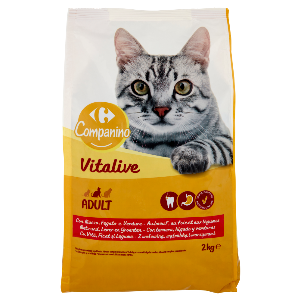 Carrefour Adult Croccantini Con manzo e fegato per gatti 2 kg