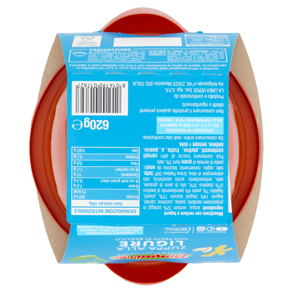 DimmidiSì le Zuppe fresche Zuppa alla Ligure con Basilico Fresco Senza Aglio 620 g Carrefour