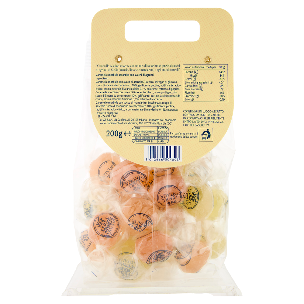 Terre d'Italia Gelatine con succo di agrumi di Sicilia 200 g