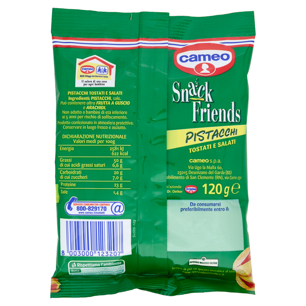 cameo Snack Friends Pistacchi Tostati e Salati 120 g