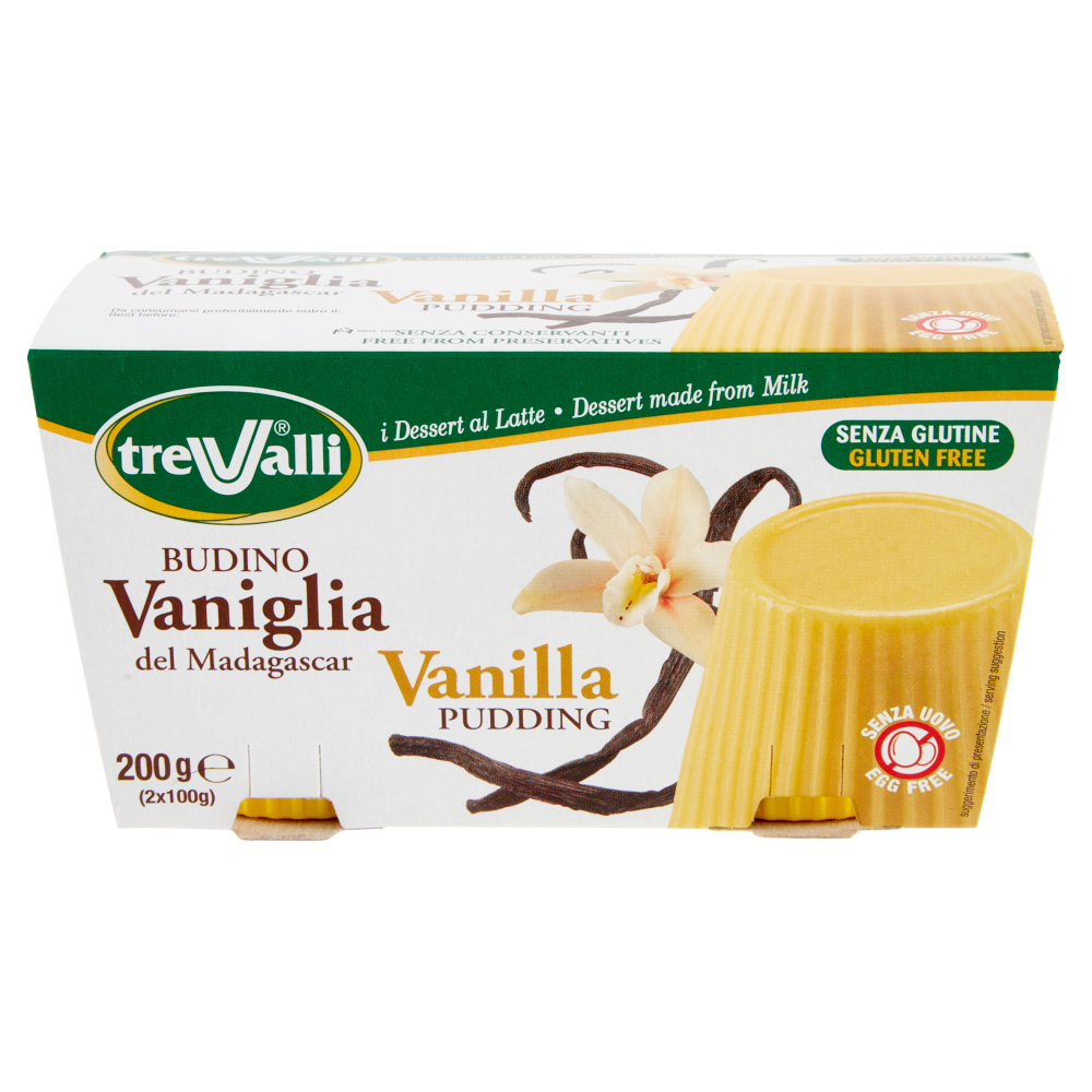 treValli i Dessert al Latte Budino Vaniglia del Madagascar 2 x 100 g