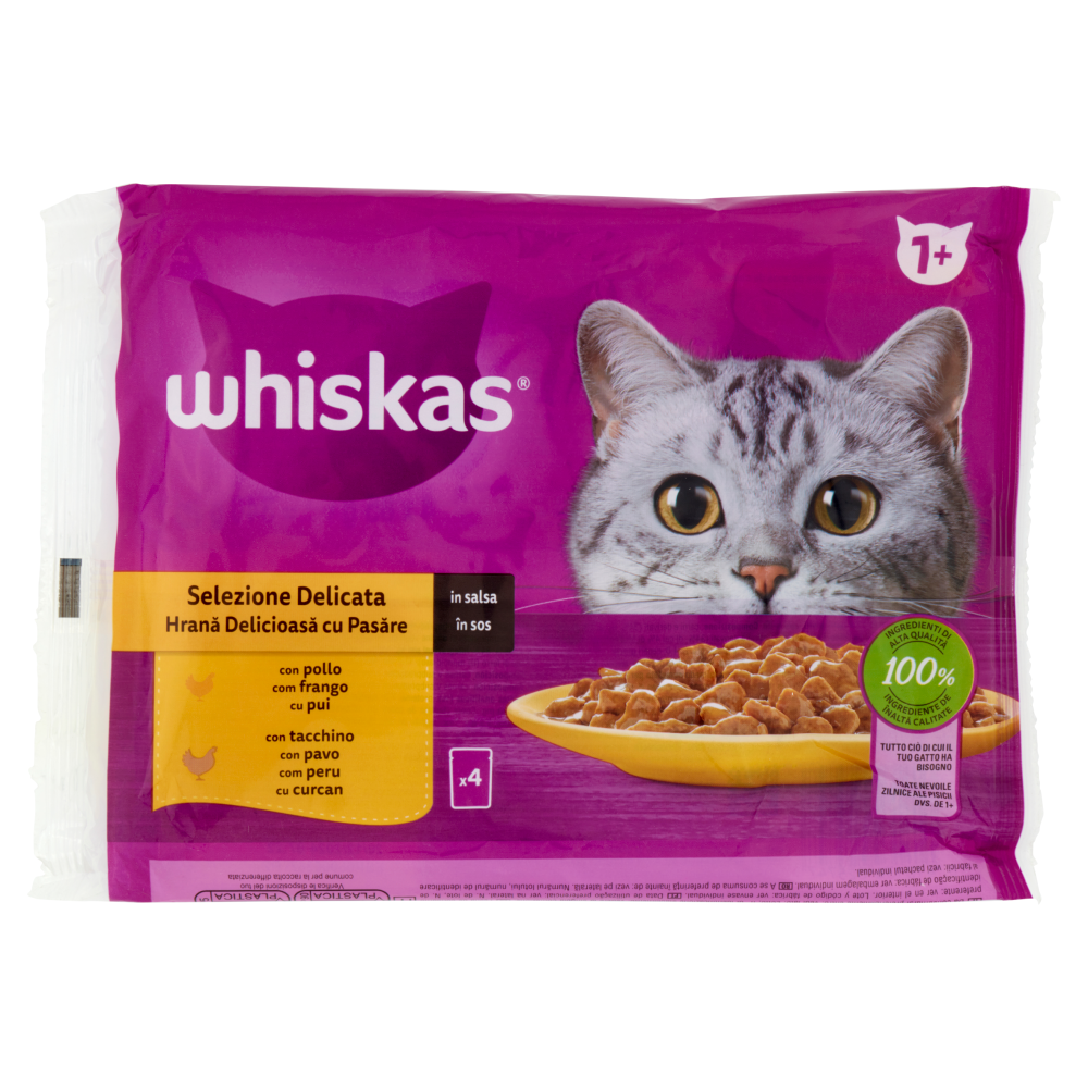 Whiskas Selezione Delicata in salsa con pollo, con tacchino 4 x 85 g