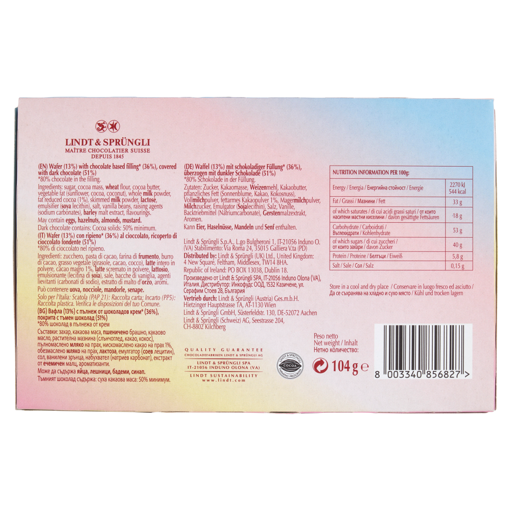 Lindt Choco Wafer Multipack Fondente 104 g | Carrefour