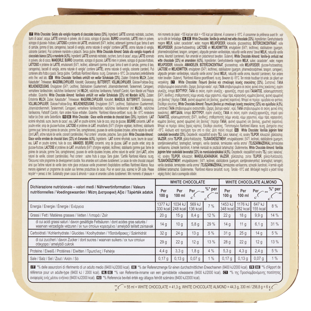 Magnum mini White Chocolate White Chocolate Almond 6 Gelati 256,8 g