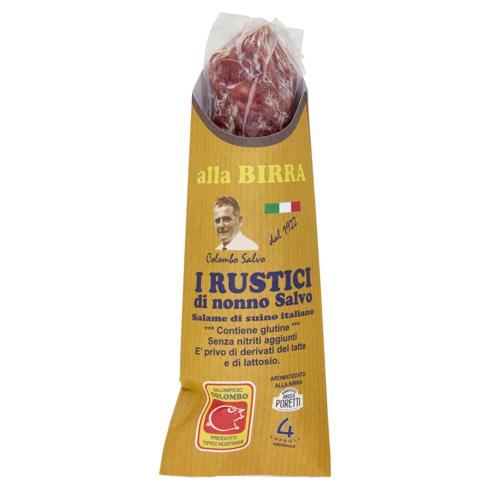 I Rustici di nonno Salvo Salame di suino italiano alla Birra 150 g