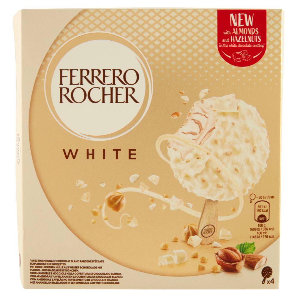 Gelato Ferrero Rocher White con cioccolato bianco Carrefour