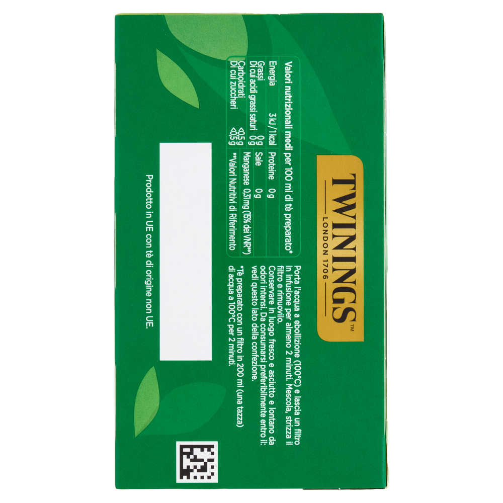 Twinings Pure Green Tea Tè Verde Antiossidante 50 filtri The 100 g