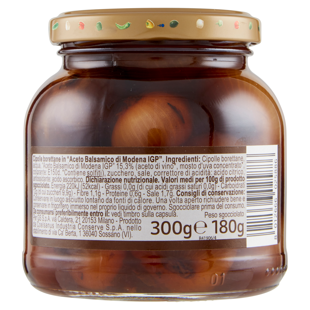 Carrefour Extra Cipolle Borettane in "Aceto Balsamico di Modena IGP" 300 g
