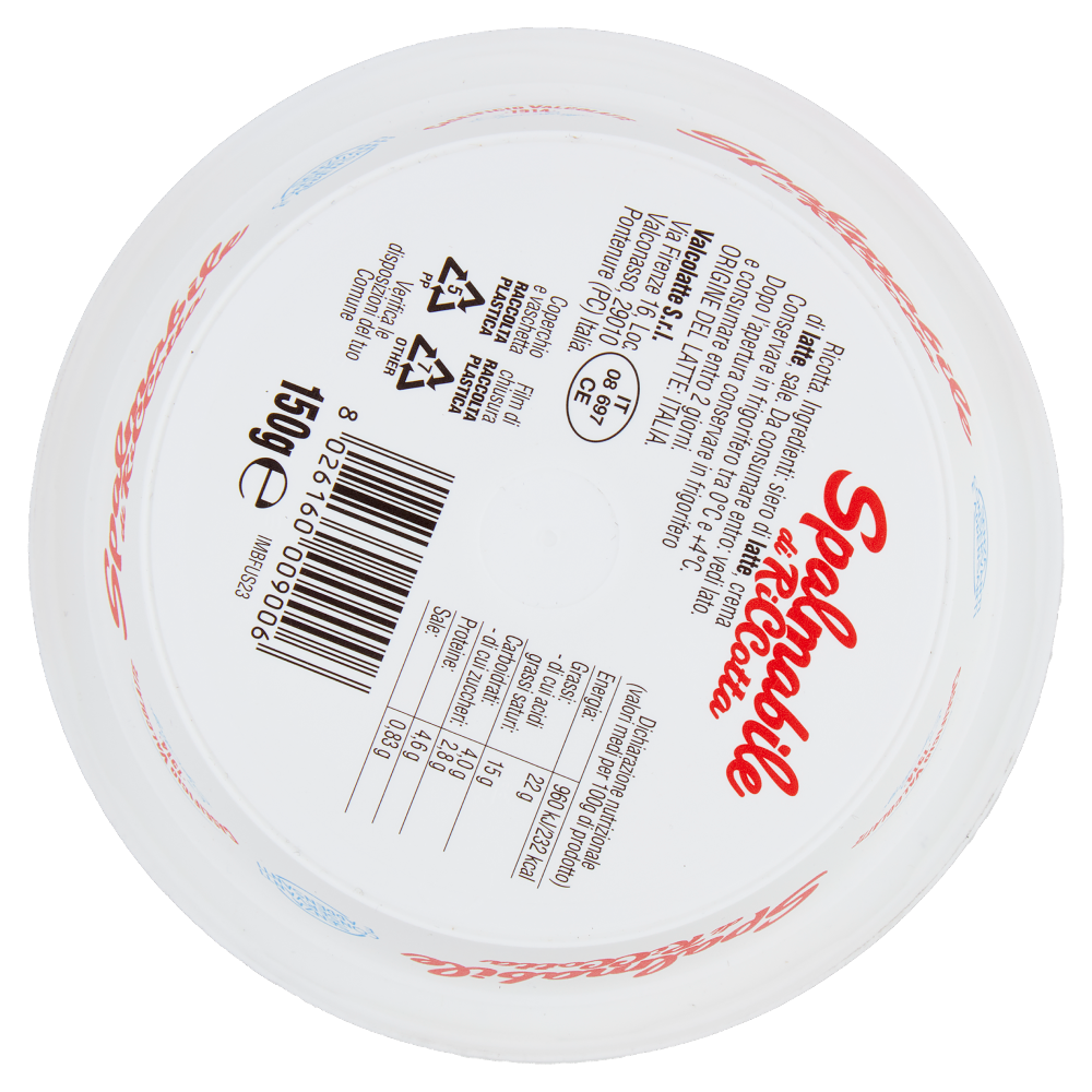 Caseificio Valcolatte Splamabile di Riccotta