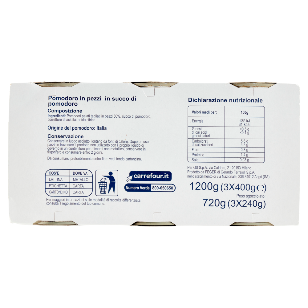 Simpl Polpa di Pomodoro in Succo di Pomodoro 3 x 400 g