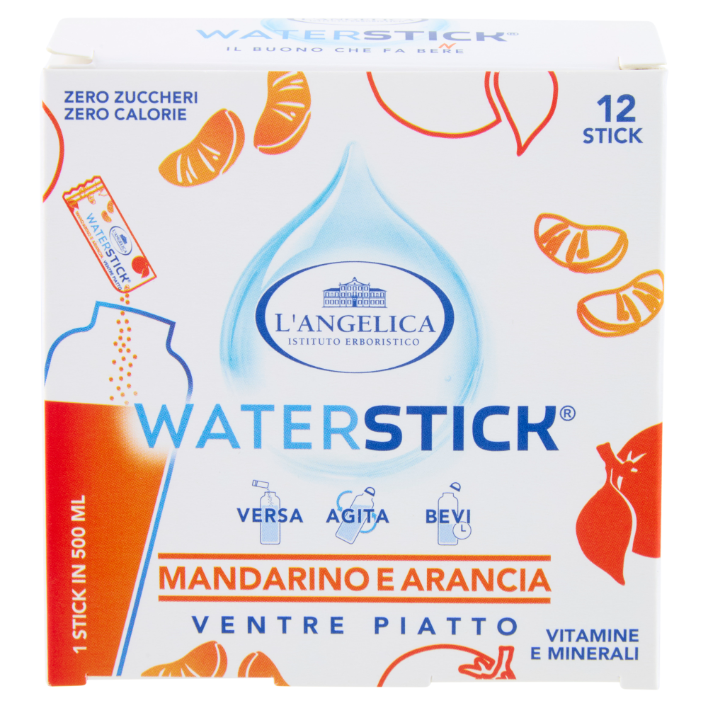 L'Angelica Waterstick Mandarino e Arancia Ventre Piatto 12 x 2 g