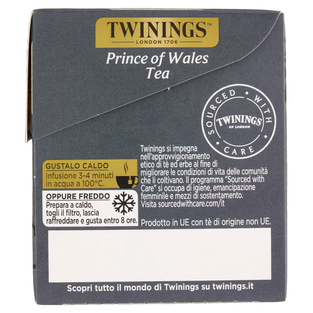 Twinings Prince of Wales Tea Tè Nero 25 filtri The 50 g