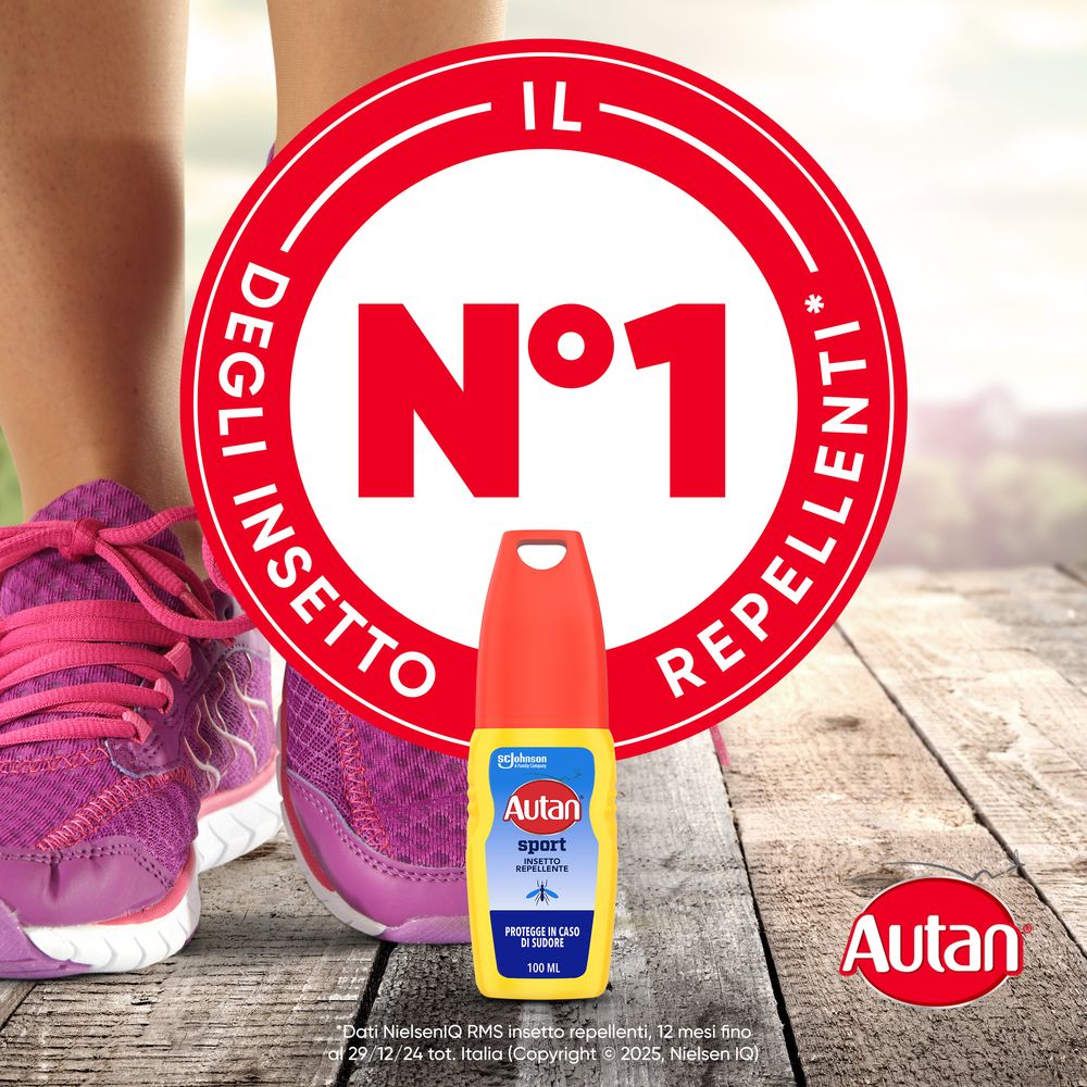 Autan Sport Vapo Spray, Repellente Zanzare con Azione Protettiva Duratura, 8 ore di protezione, Resistente al Sudore, 100ml, Adatto per lo Sport