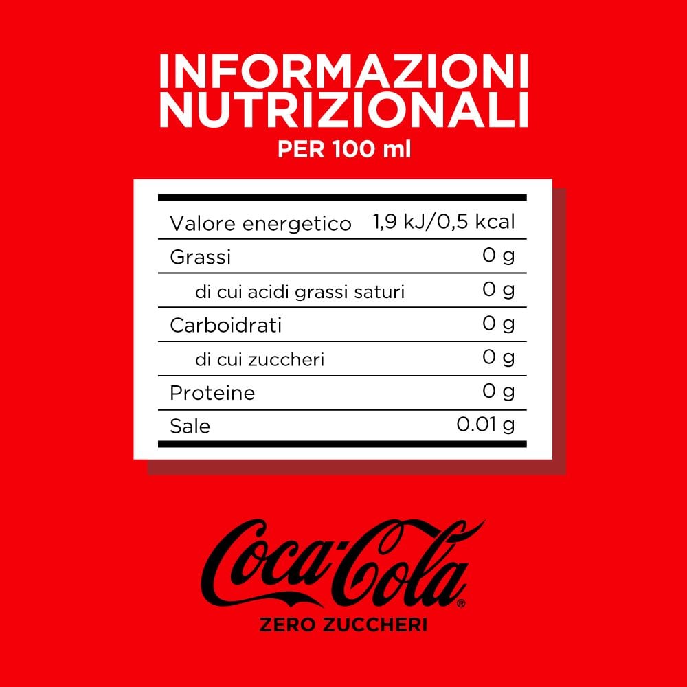 Coca-Cola Zero Zuccheri 4 x 200ml - Vetro