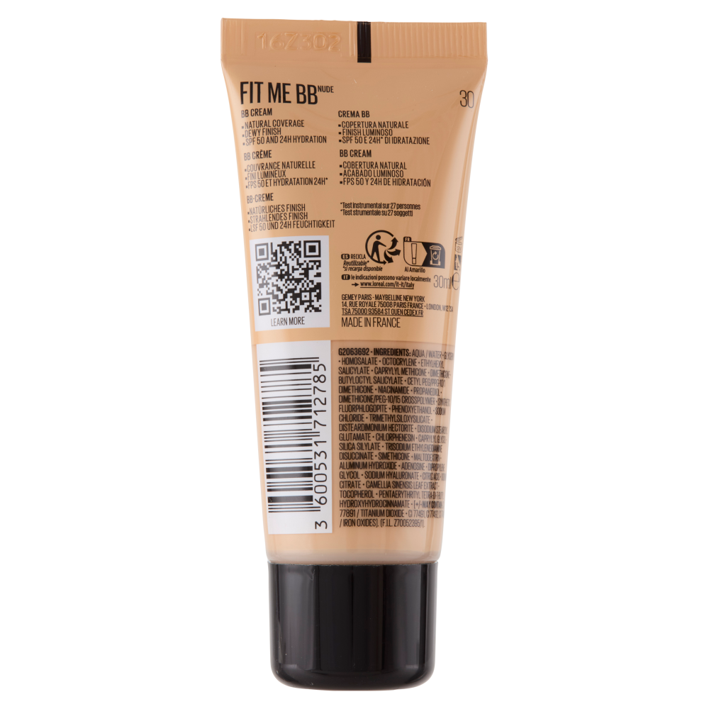 Maybelline New York Fit Me BB Cream Nude 30 SPF 50 30 ml