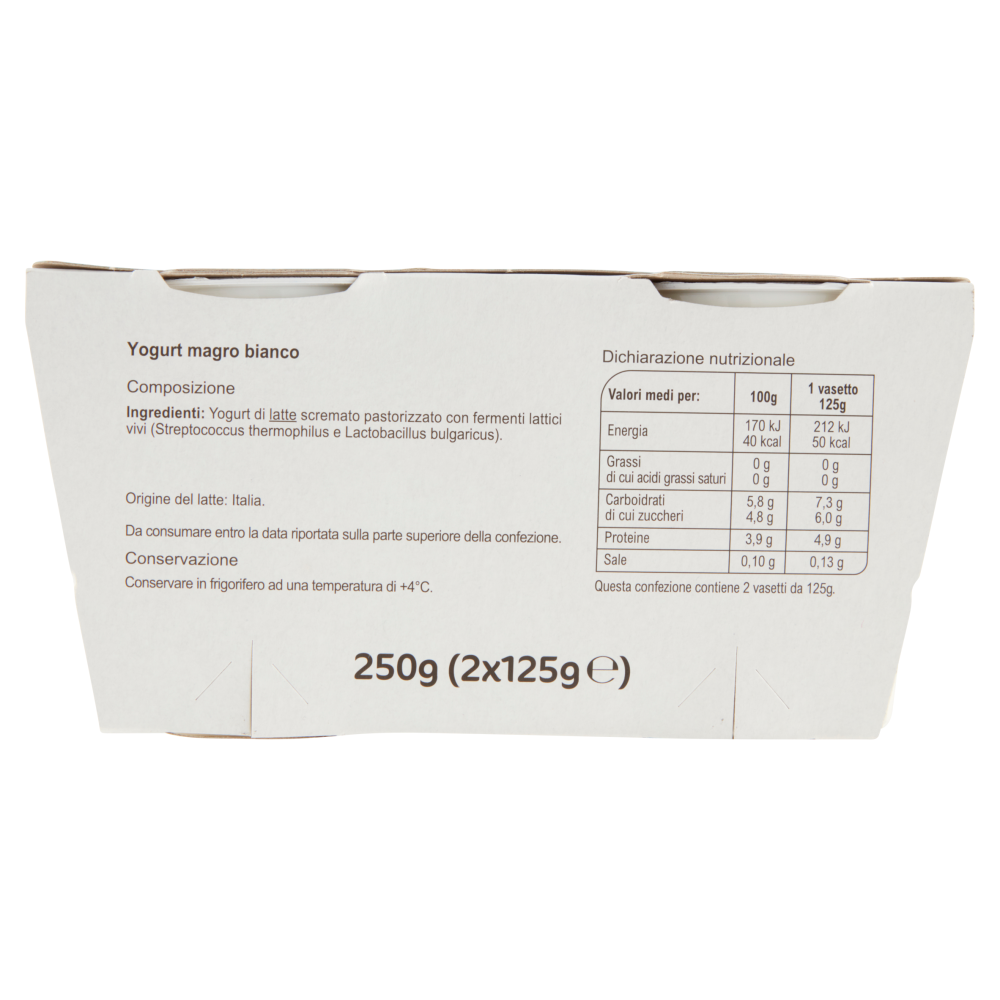 Carrefour Classic Yogurt Magro Bianco 2 x 125 g