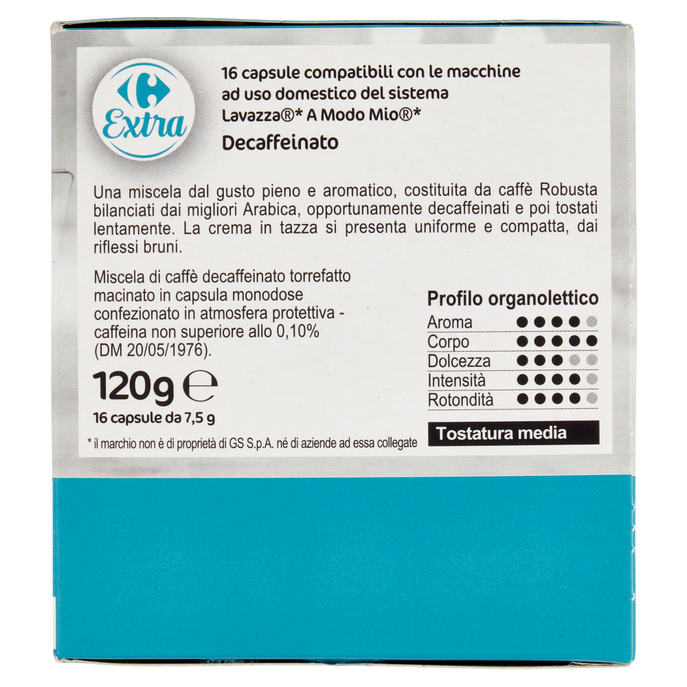 Carrefour Extra Espresso Decaffeinato 16 x 7,5 g