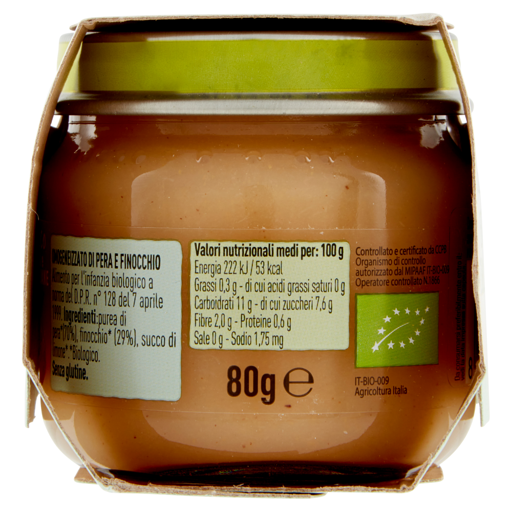 alce nero Omogeneizzato di Pera e Finocchio 2 x 80 g