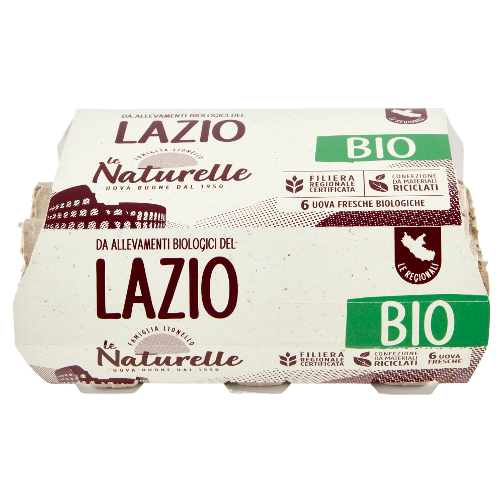 le Naturelle Le Regionali Lazio 6 Uova Fresche Biologiche 330 g